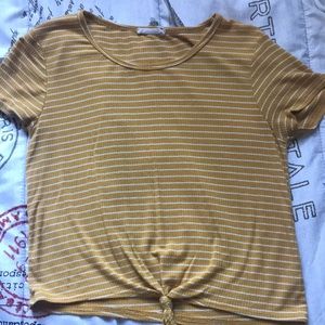 striped yellow and white shirt